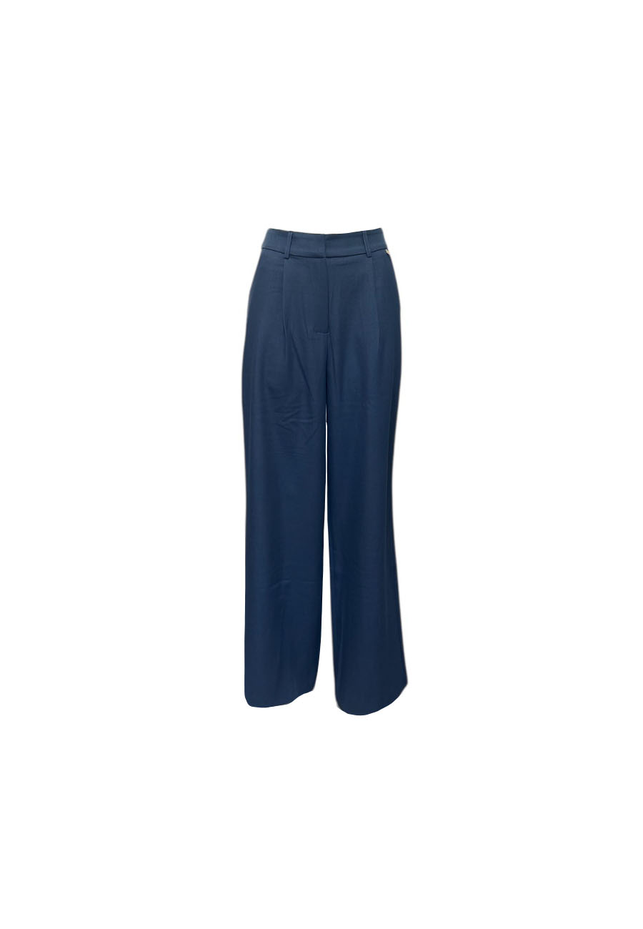 Staalblauwe broek met rechte pijp