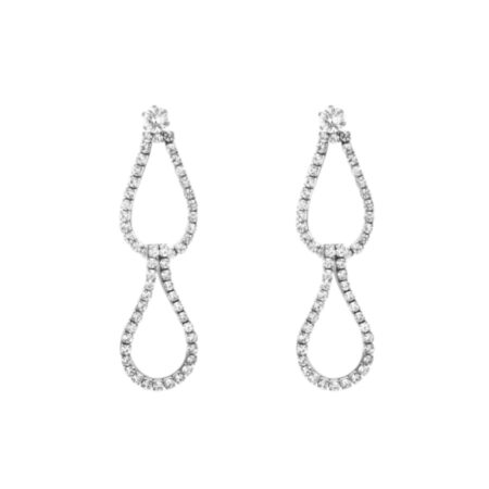 Zilverkleurige stras  gala oorbellen