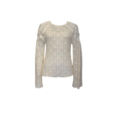 Ecru kanten top met kleine studs