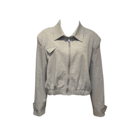 Grijs mêlee tricot bomber