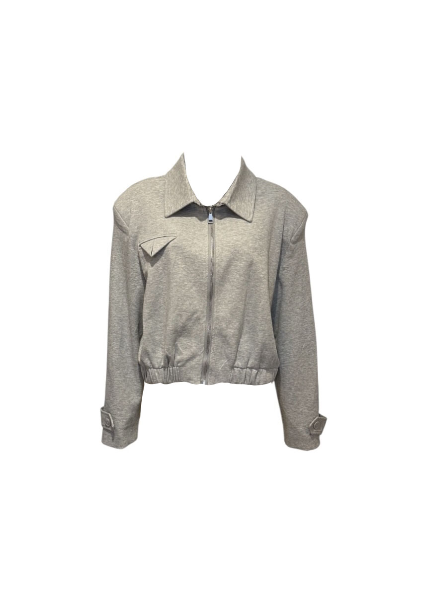 Grijs mêlee tricot bomber