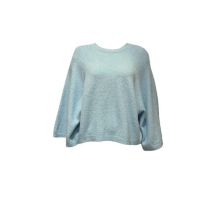 Lichtblauwe basic trui met uitlopende mouwen