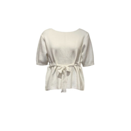 Off white gebreid truitje korte mouwen