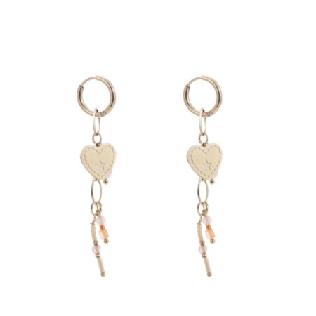 Goudkleurige oorbellen met bedeltjes