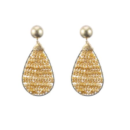 Goudkleurige oorbellen met gekleurde kraaltjes