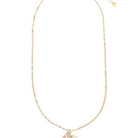 Korte goudkleurige ketting met bedeltjes