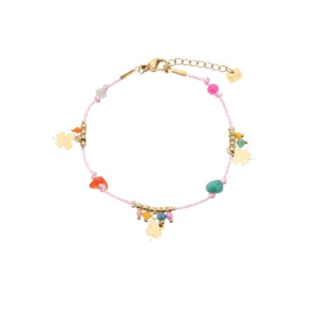 Verstelbaar goudkleurig armbandje met kraaltjes