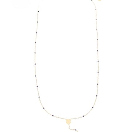 Korte goudkleurige ketting met klavertje vier