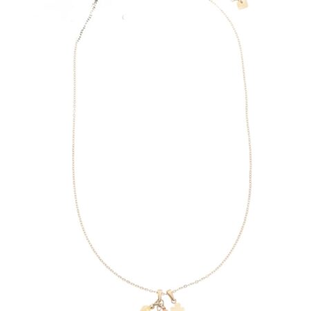 Korte goudkleurige ketting met bedeltjes