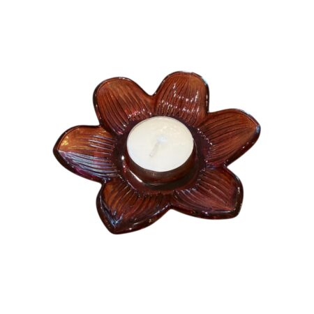 Glazen sfeerlichtje in bloemvorm