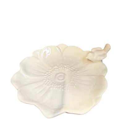 Wit schaaltje met vogeltje