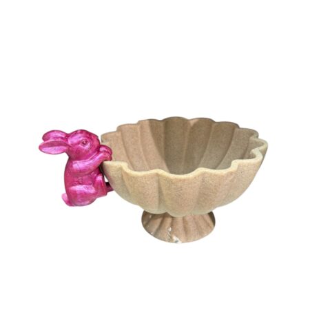 Sier aardewerk paas haasje met roze