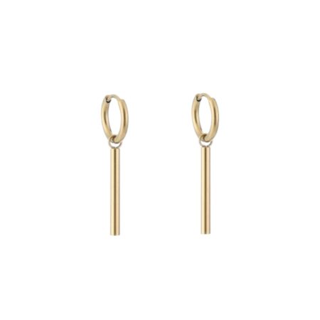 Goudkleurige oorbellen met staafje