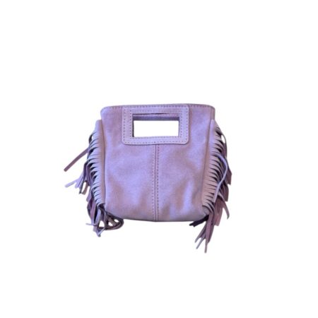 Roze suède handtasje met franjes