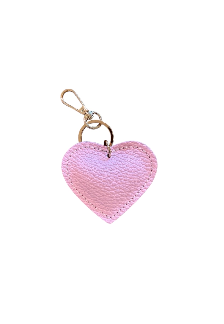 Roze leren sleutelhanger