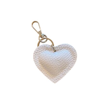 Ecru leren sleutelhanger