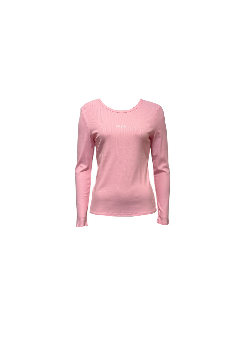 Roze basic shirt lange mouwen