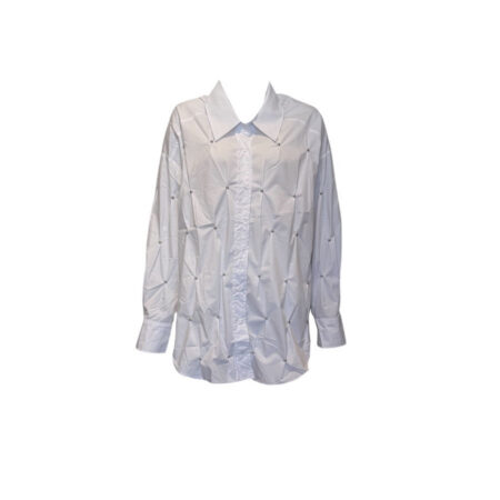 Witte oversized blouse met studs