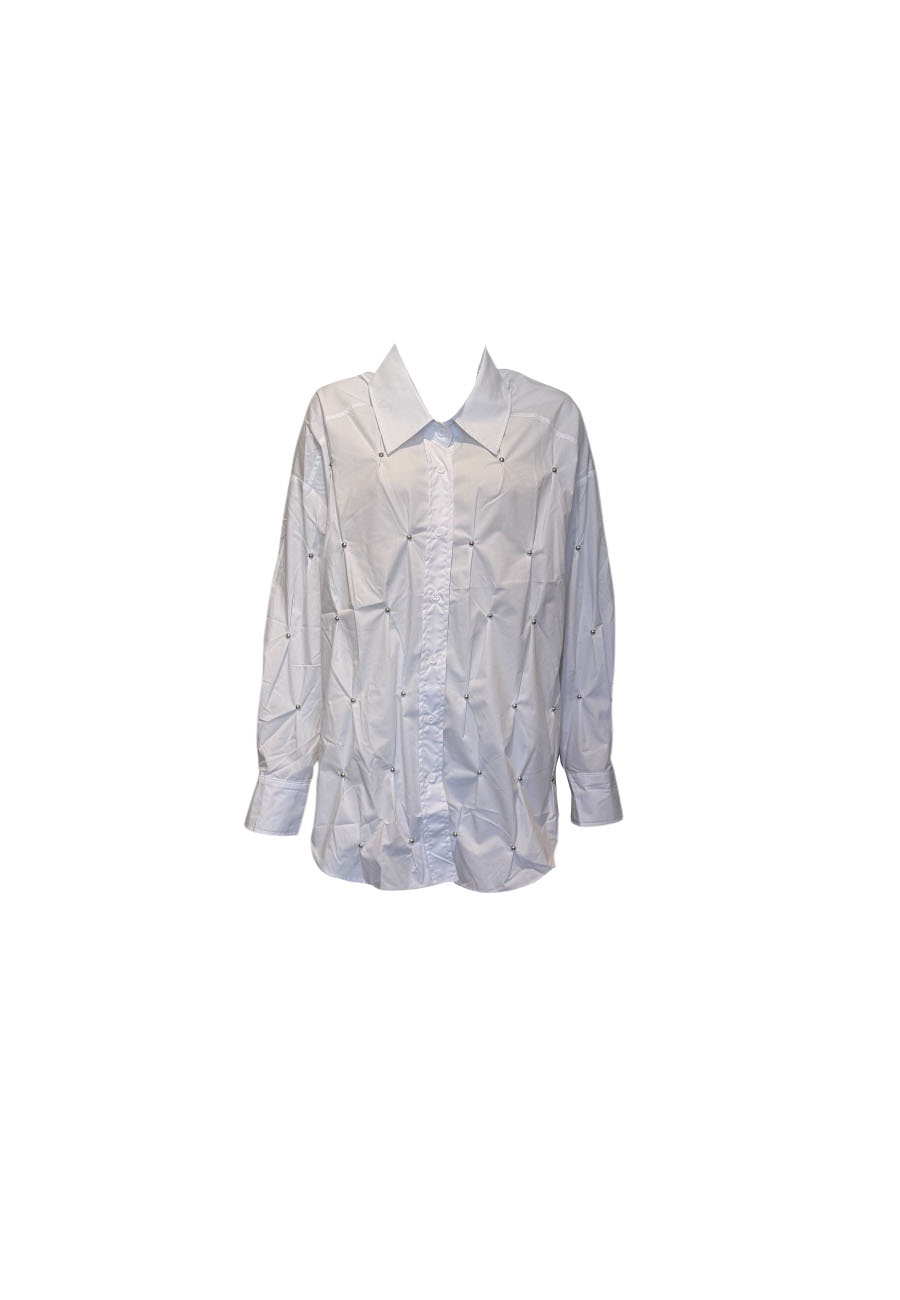 Witte oversized blouse met studs