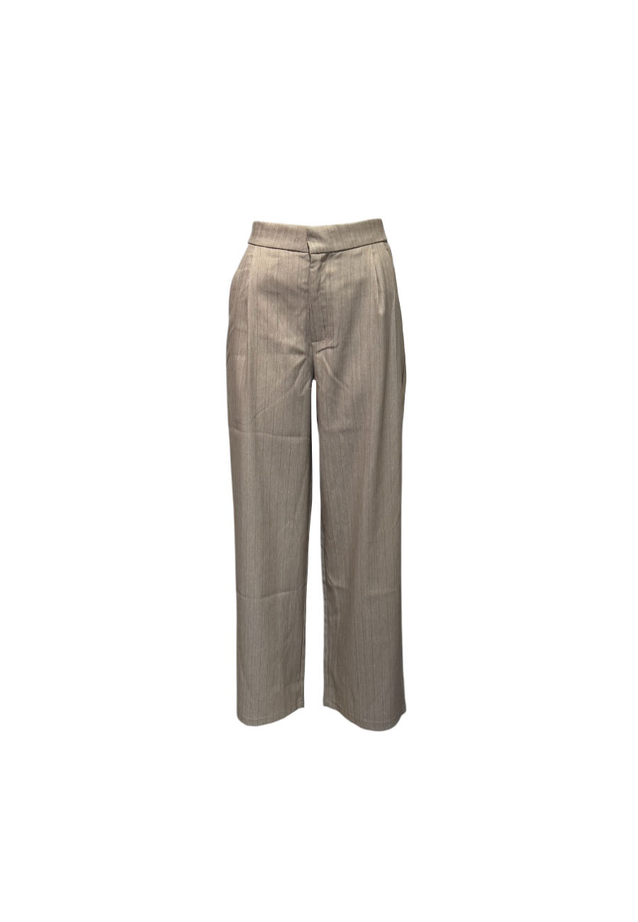 Beige broek met krijtstreep
