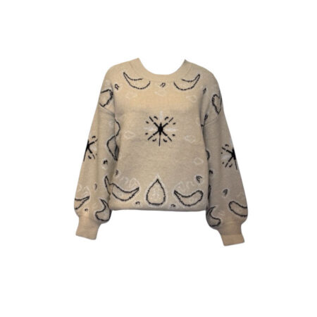 Beige trui met ingeweven patroon