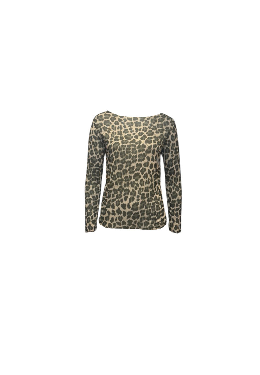Shirt leopard olijfgroen
