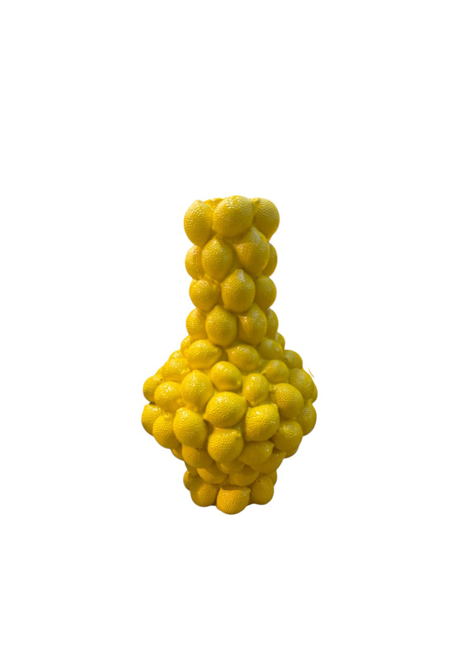 Gele trendy citroenen vaas