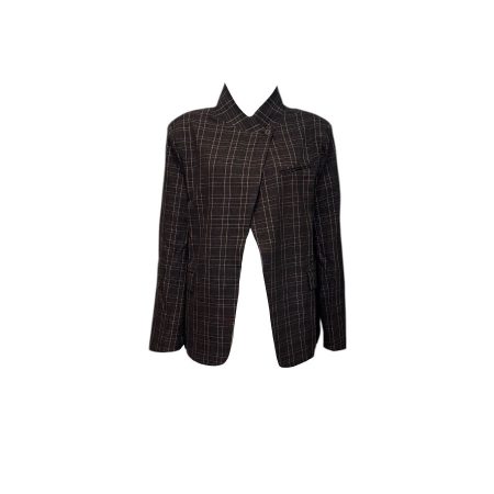 Donkerblauwe blazer met ruitje