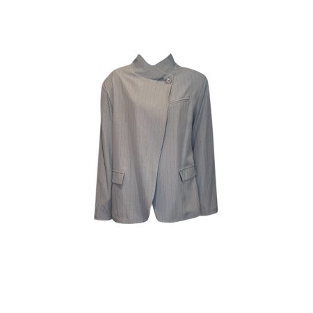 Lichtgrijze blazer met krijtstreep