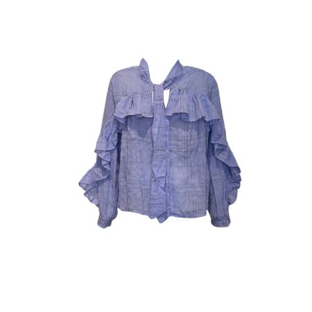 Lavendelblauwe blouse