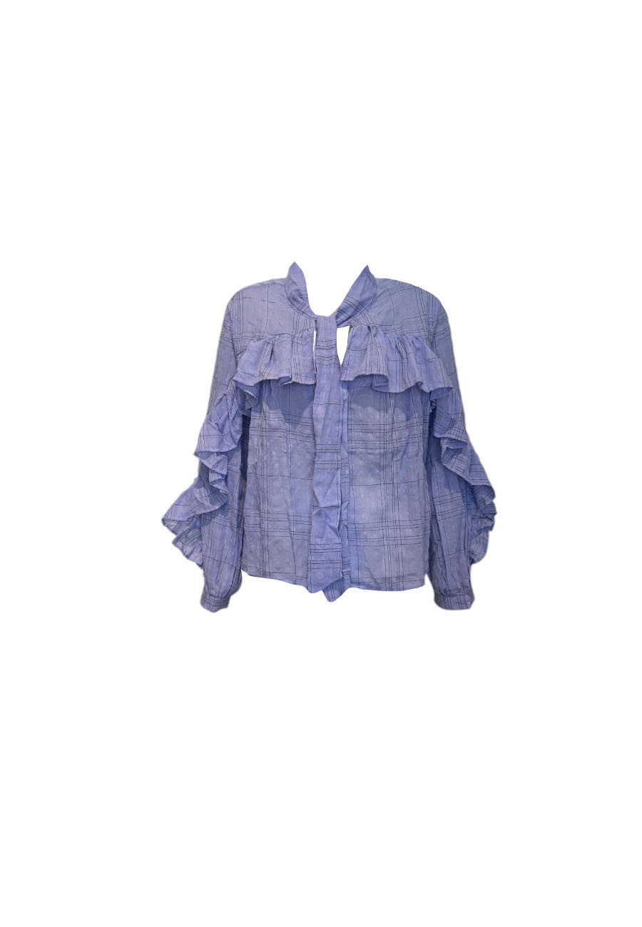 Lavendelblauwe blouse