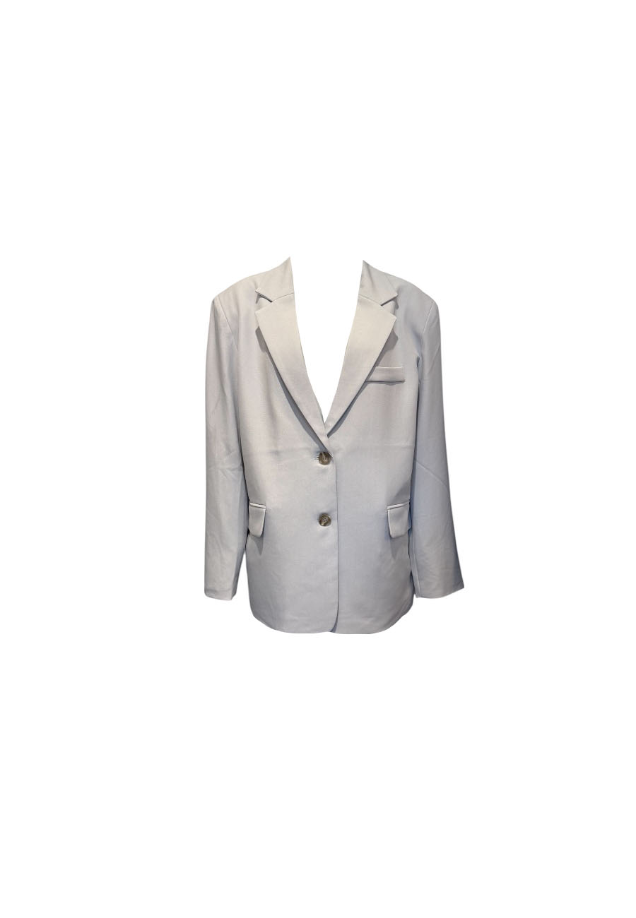 Oversized blazer krijt grijs