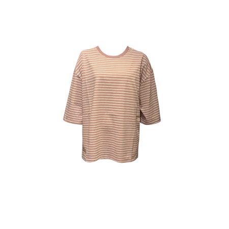 Roze/ecru gestreept oversized shirt