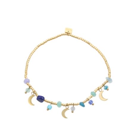 Luxe goudkleurig elastisch armbandje met kraaltjes