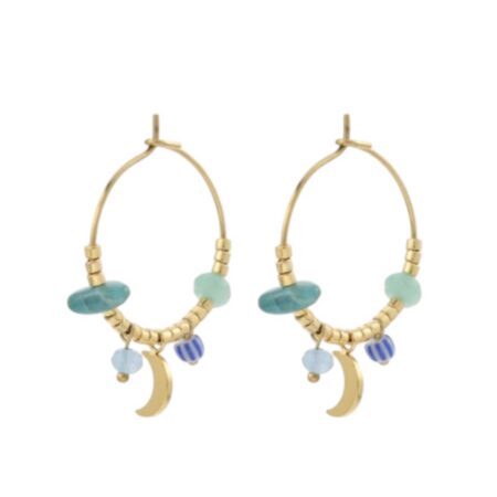 Goudkleurige Creolen met bedeltjes