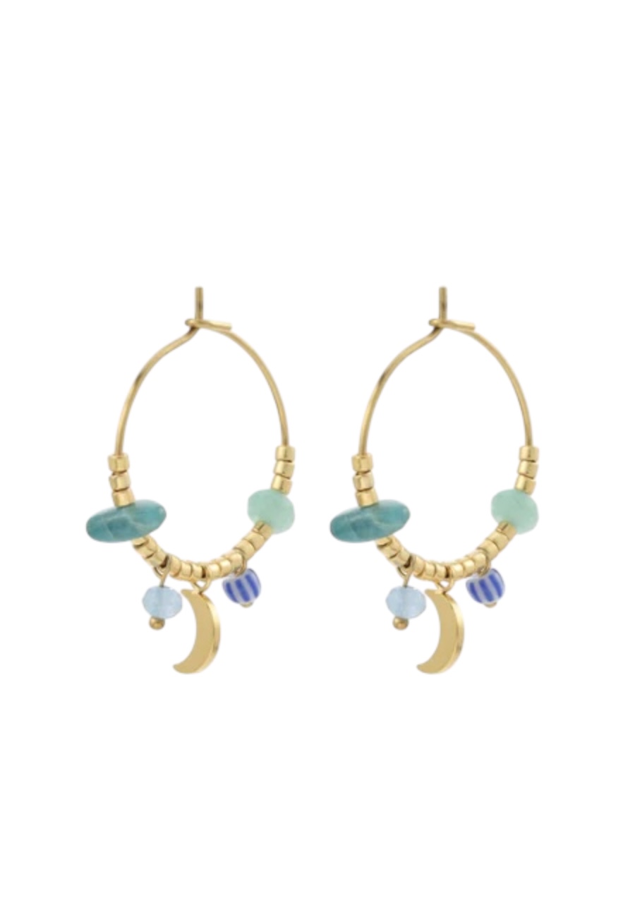 Goudkleurige Creolen met bedeltjes