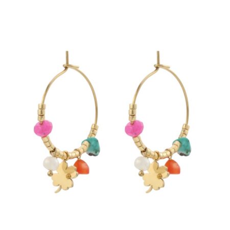 Goudkleurige Creolen met bedeltjes