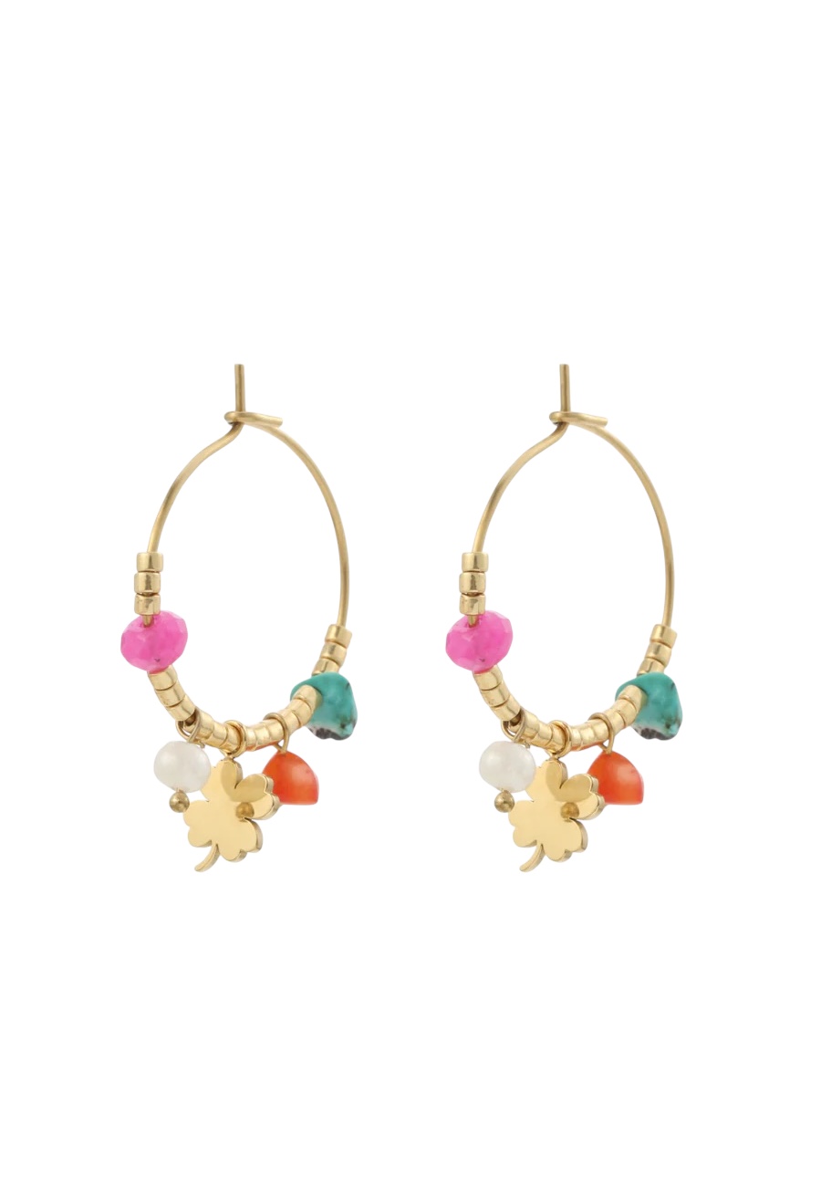 Goudkleurige Creolen met bedeltjes