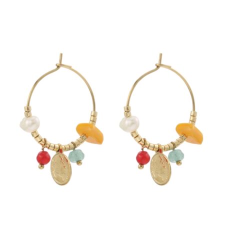 Goudkleurige Creolen met bedeltjes