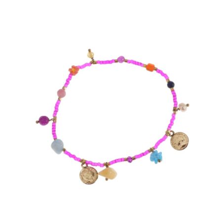 Luxe goudkleurig elastisch armbandje met kraaltjes