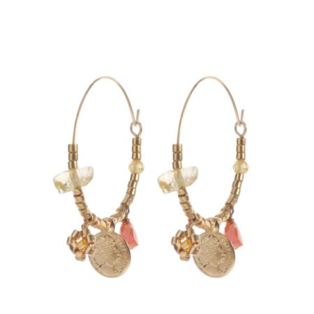 Goudkleurige Creolen met bedeltjes