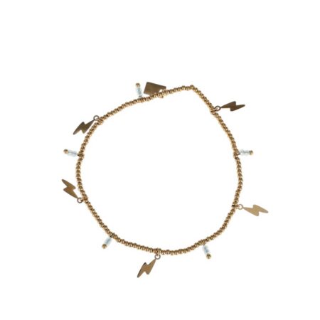 Goudkleurig elastisch armbandje met bedeltjes