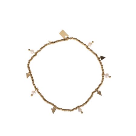 Goudkleurig elastisch armbandje met bedeltjes