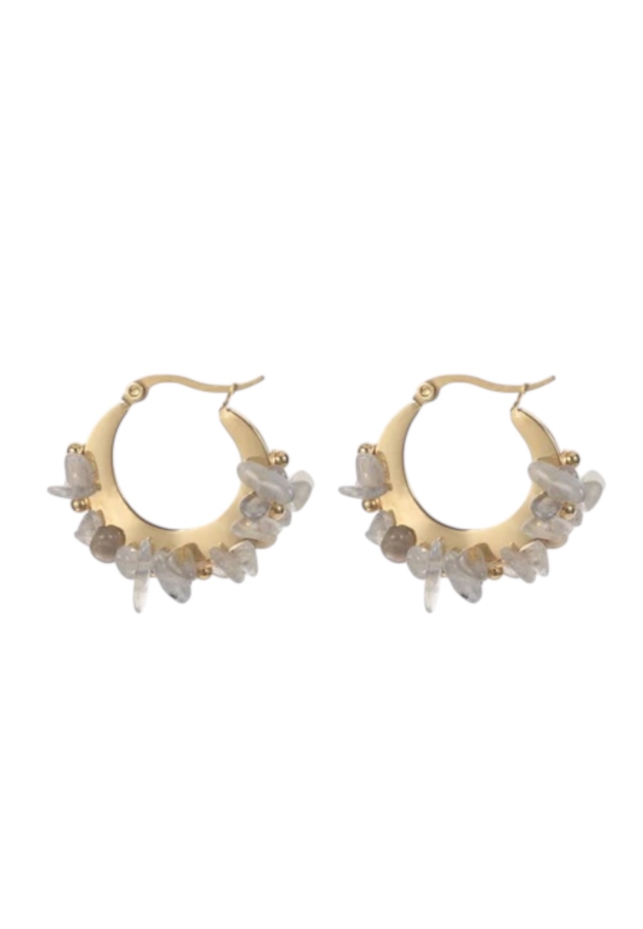 Goudkleurige Creolen met kraaltjes