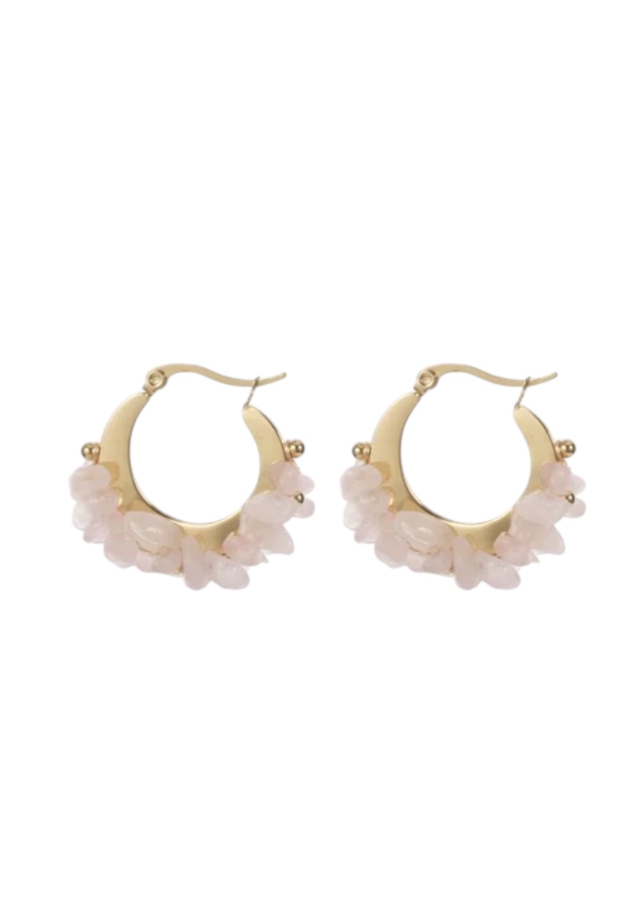 Goudkleurige Creolen met kraaltjes