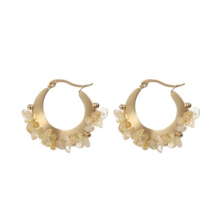 Goudkleurige Creolen met kraaltjes