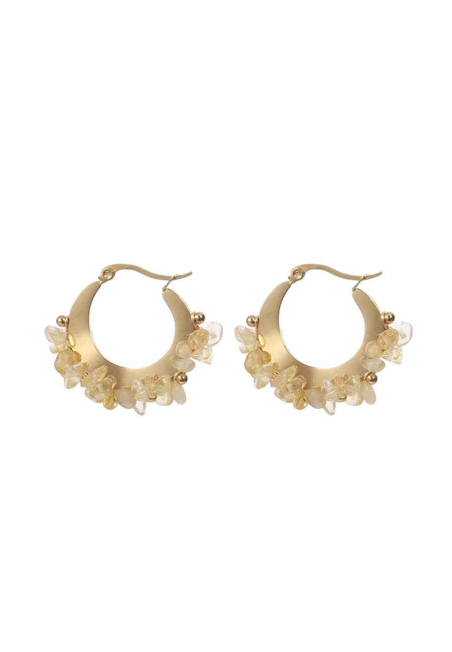 Goudkleurige Creolen met kraaltjes