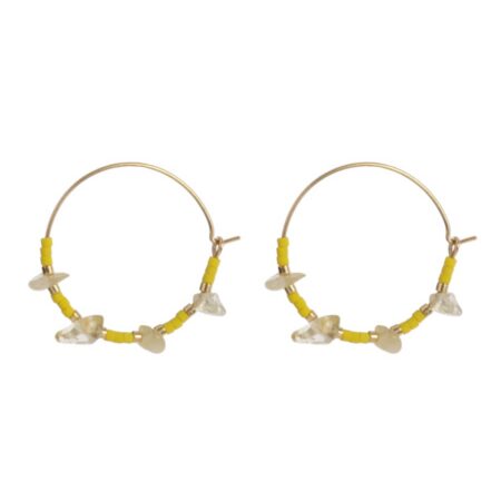 Goudkleurige Creolen met kraaltjes