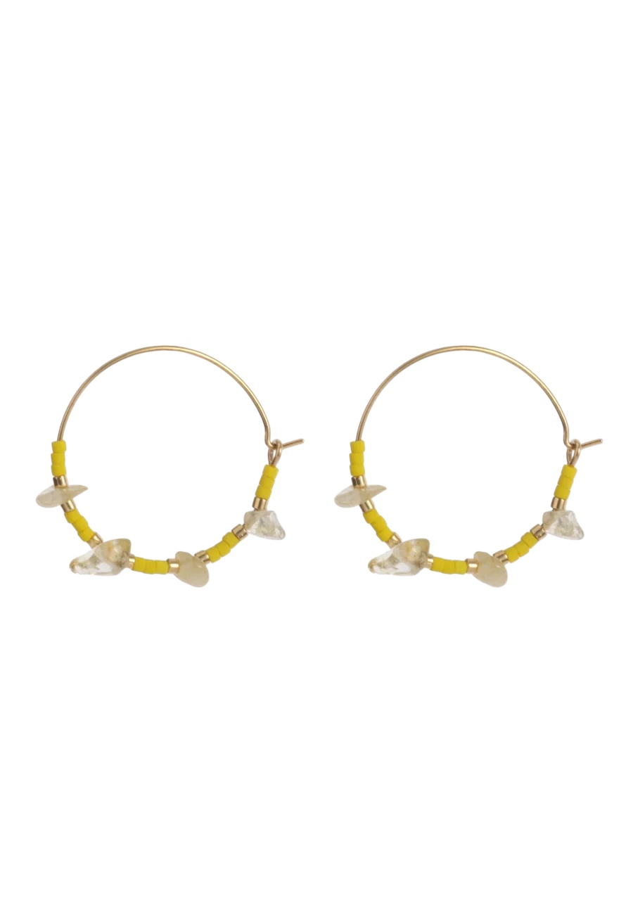 Goudkleurige Creolen met kraaltjes