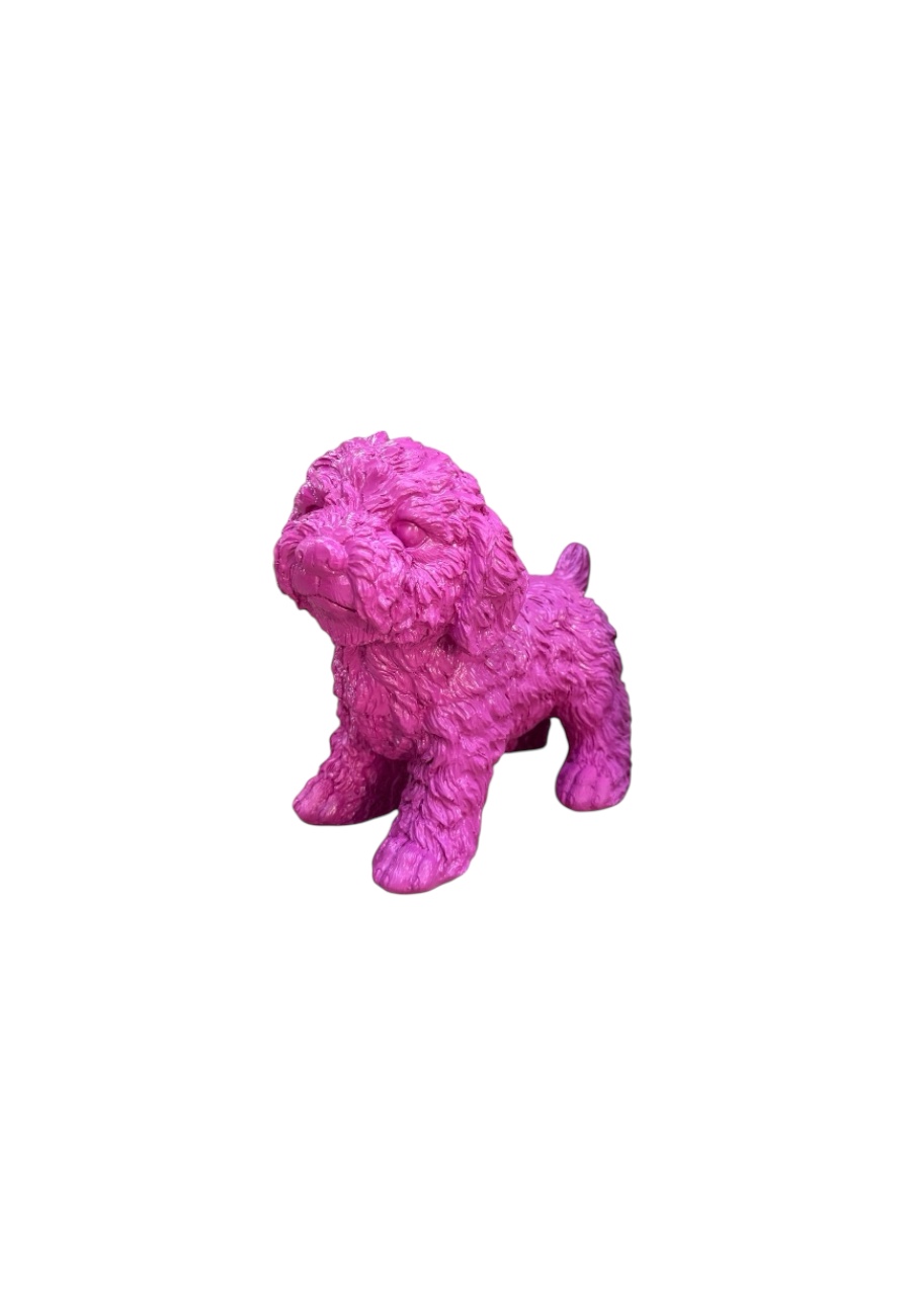 Decoratieve fuchsia hond
